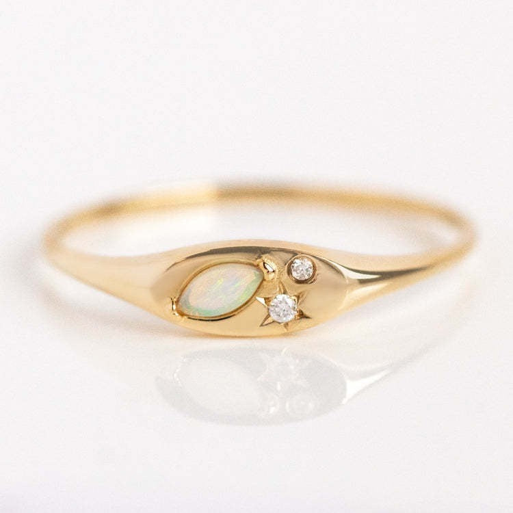 Moon stone dainty rings