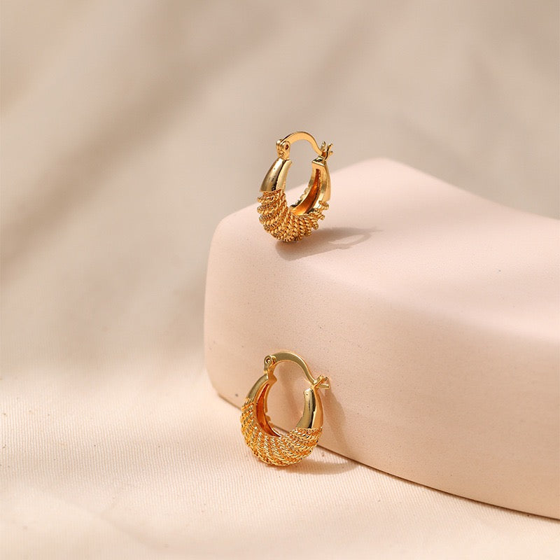 Mini dainty gold plated hoops