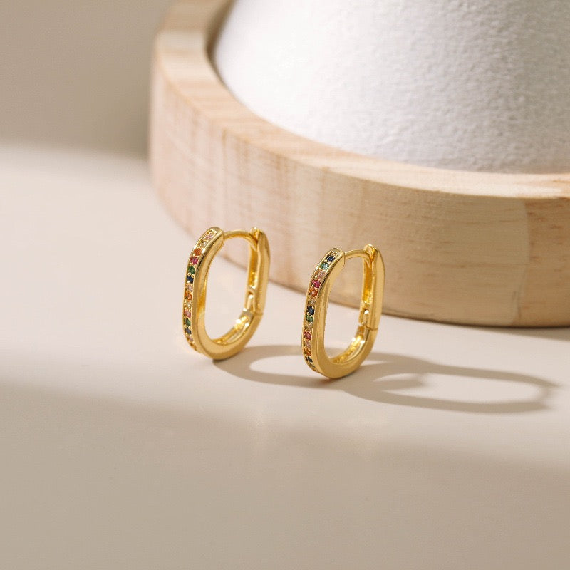 Colorful zircon hoops