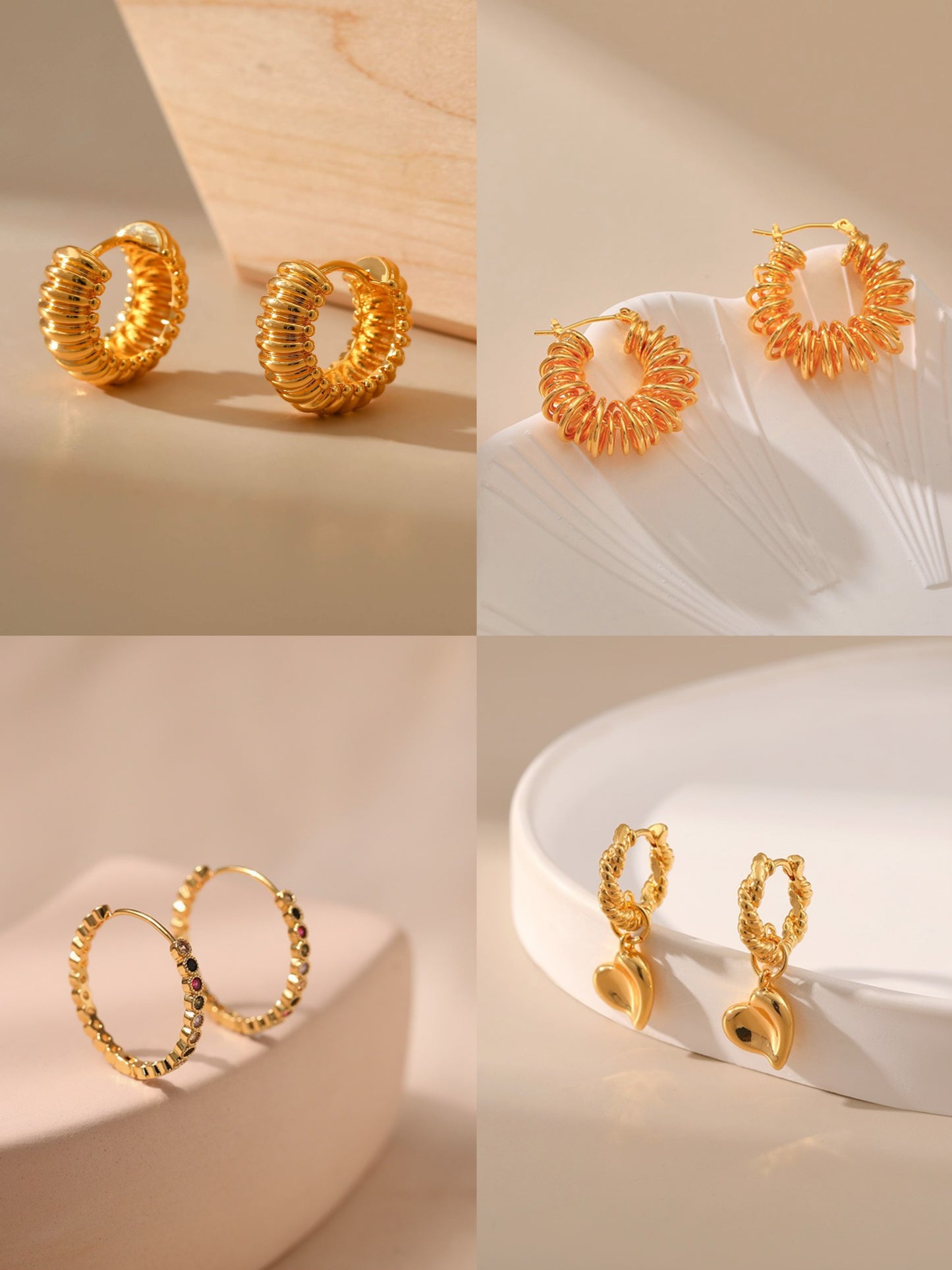 Gold plated hoops