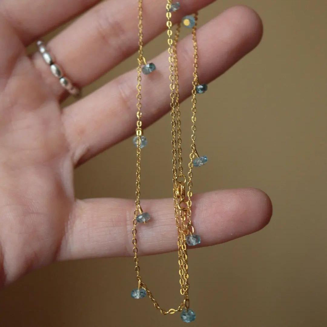 Light blue zircon necklace