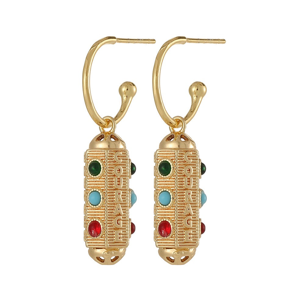 Courage stone earrings