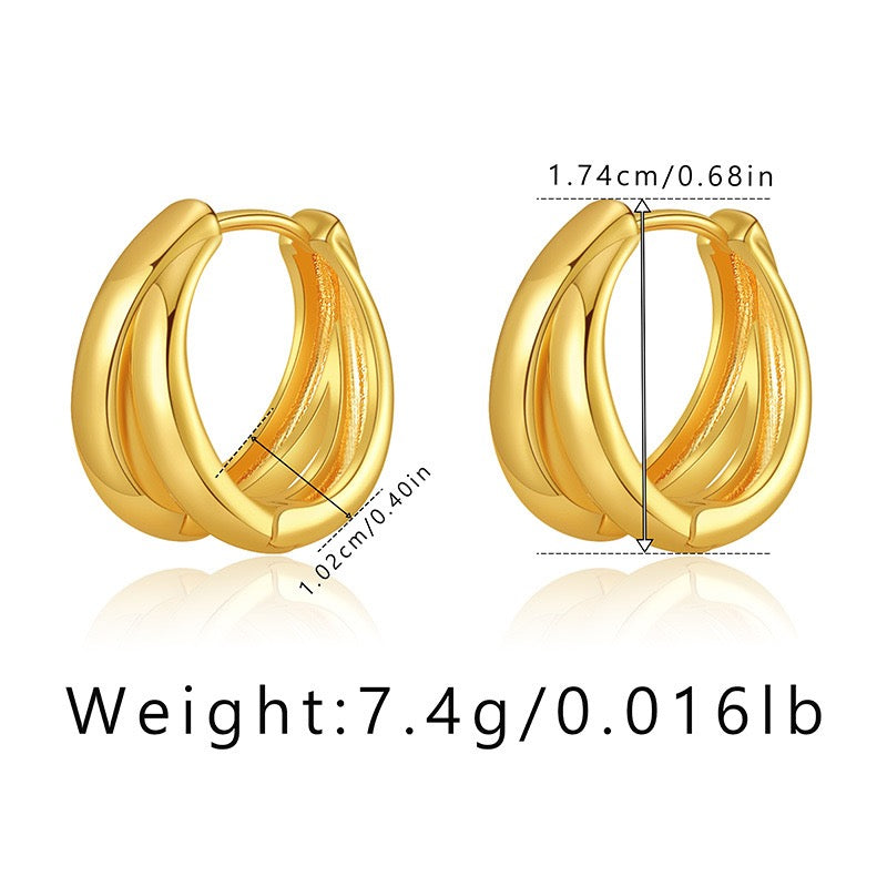 Gold plated hoops