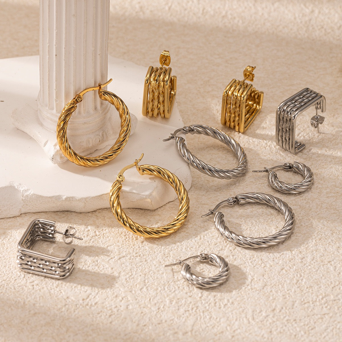 Swiftly twist hoop earrings