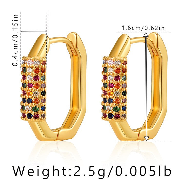 Colorful zircon hoops