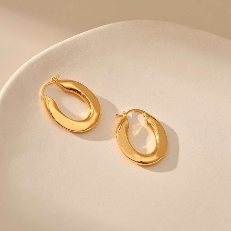 Gold plated hoops