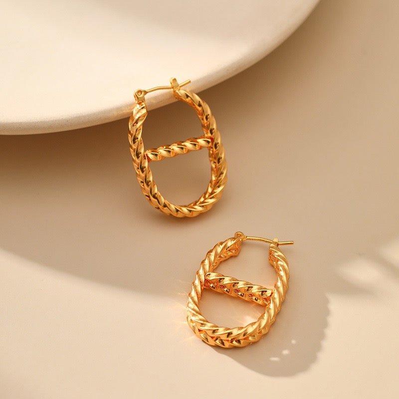 Gold plated hoops