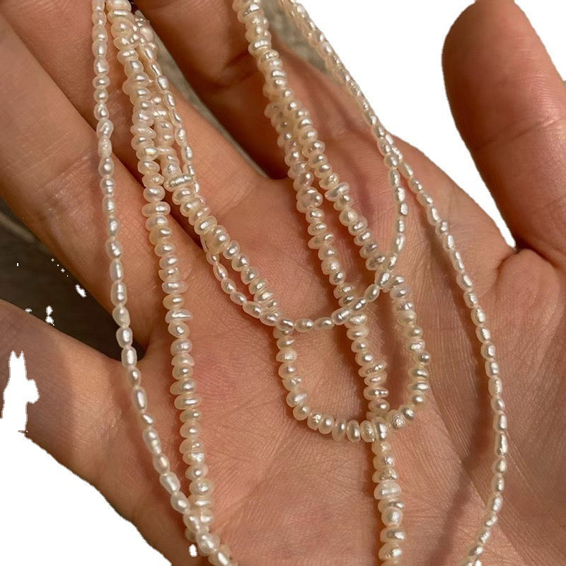 2mm Super mini freshwater pearls necklace