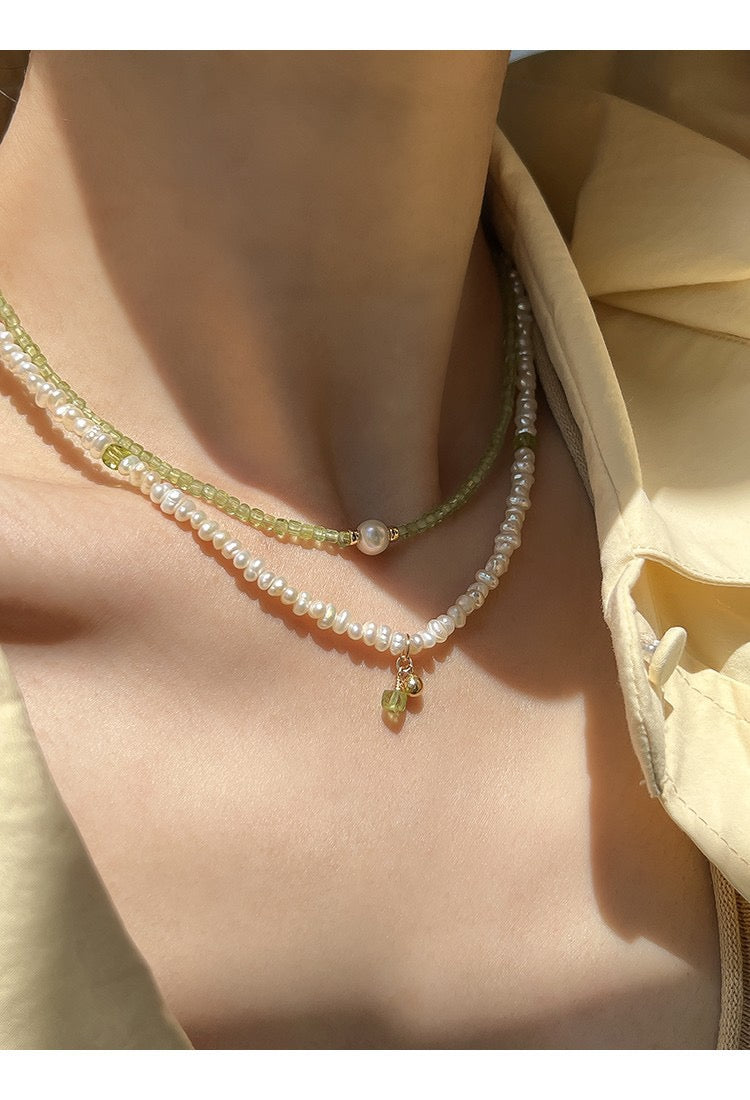 Olivine crystal necklace