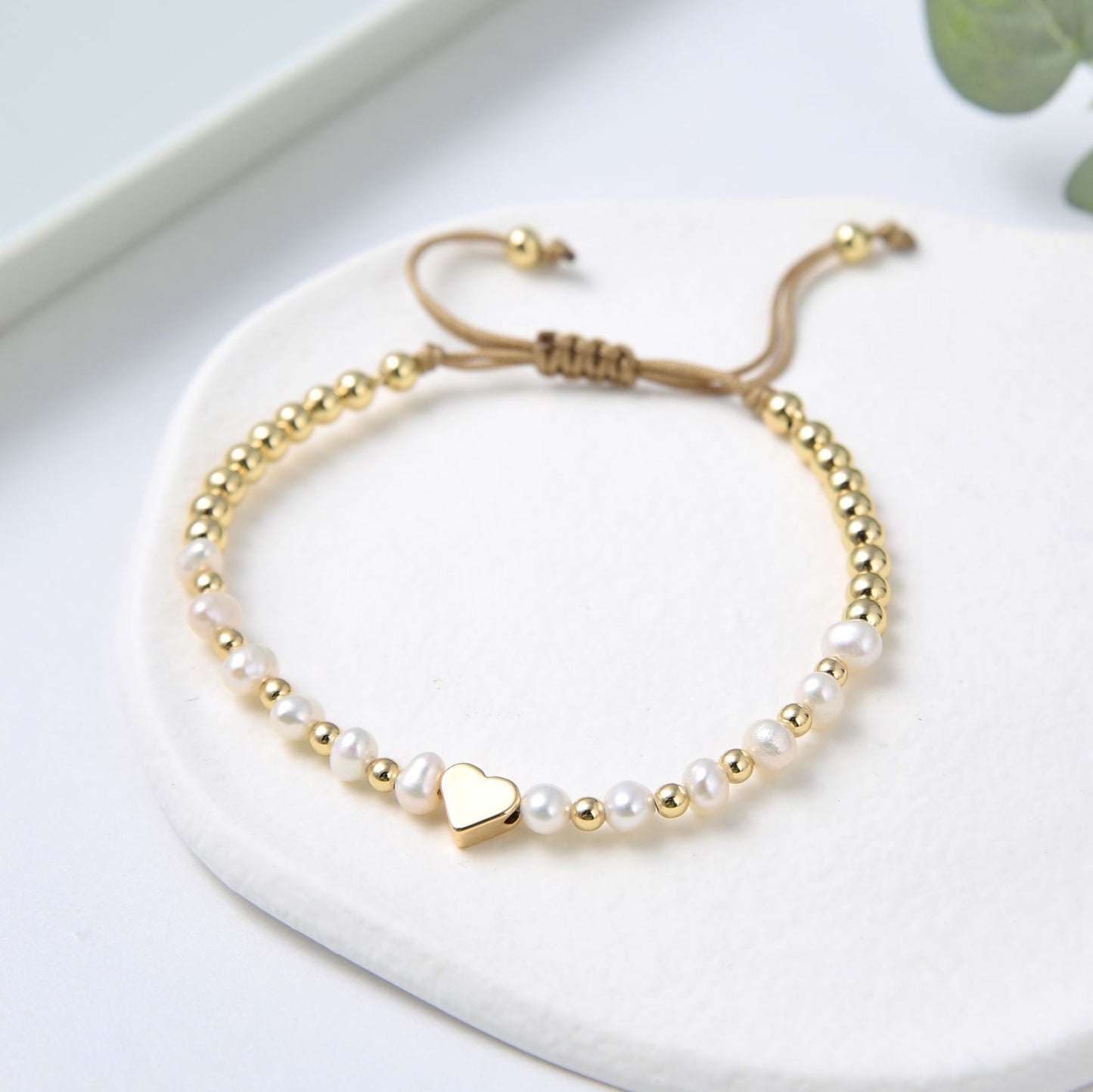 Handmade gold plated Freshwater pearls bracelet