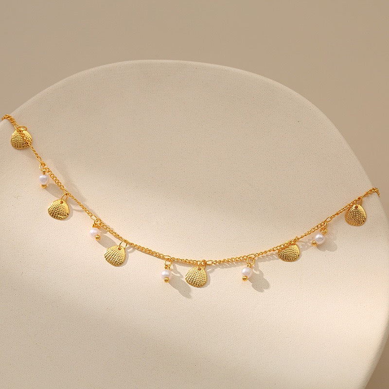 Shell bead anklets