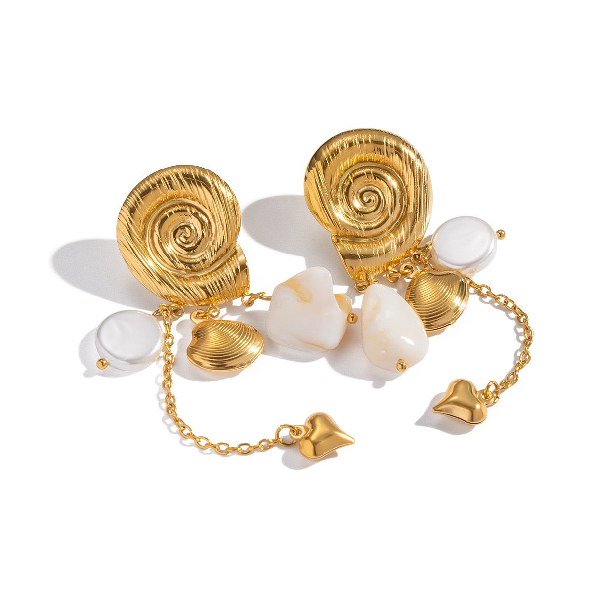 Swirl shell earrings