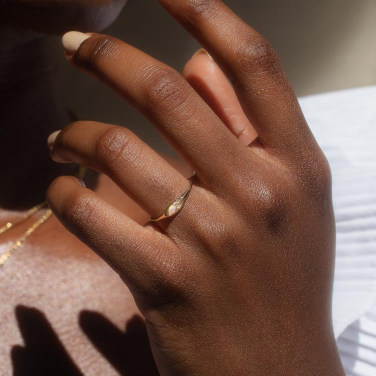 Moon stone dainty rings