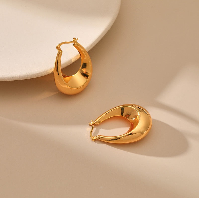 Gold plated hoops