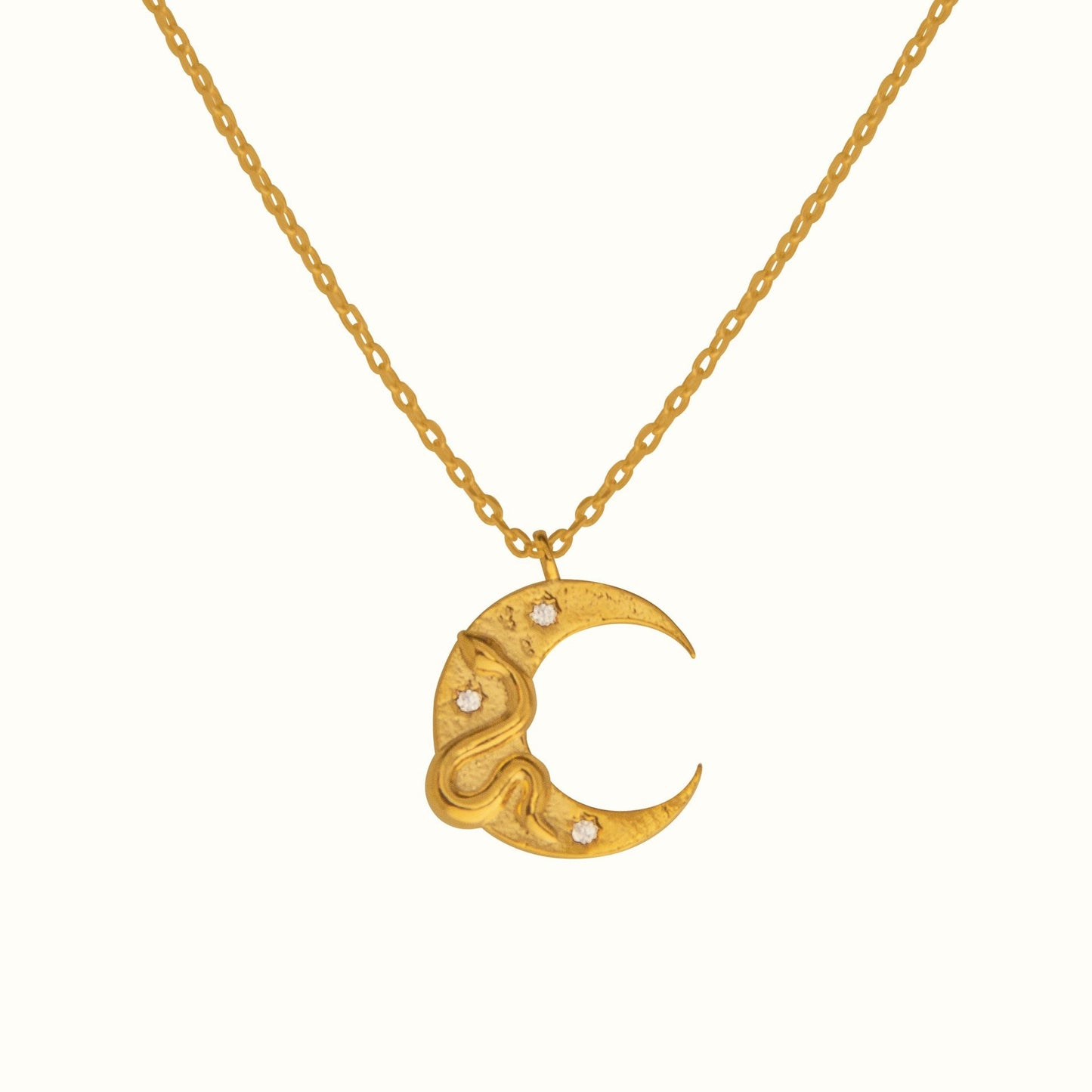 Snake moon necklace