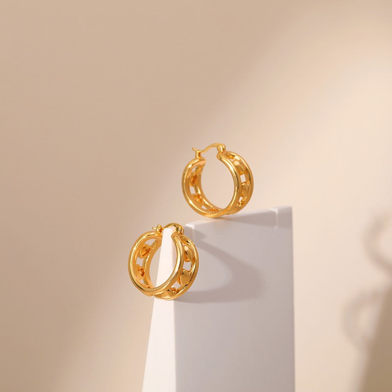 Hearty gold plated hoops