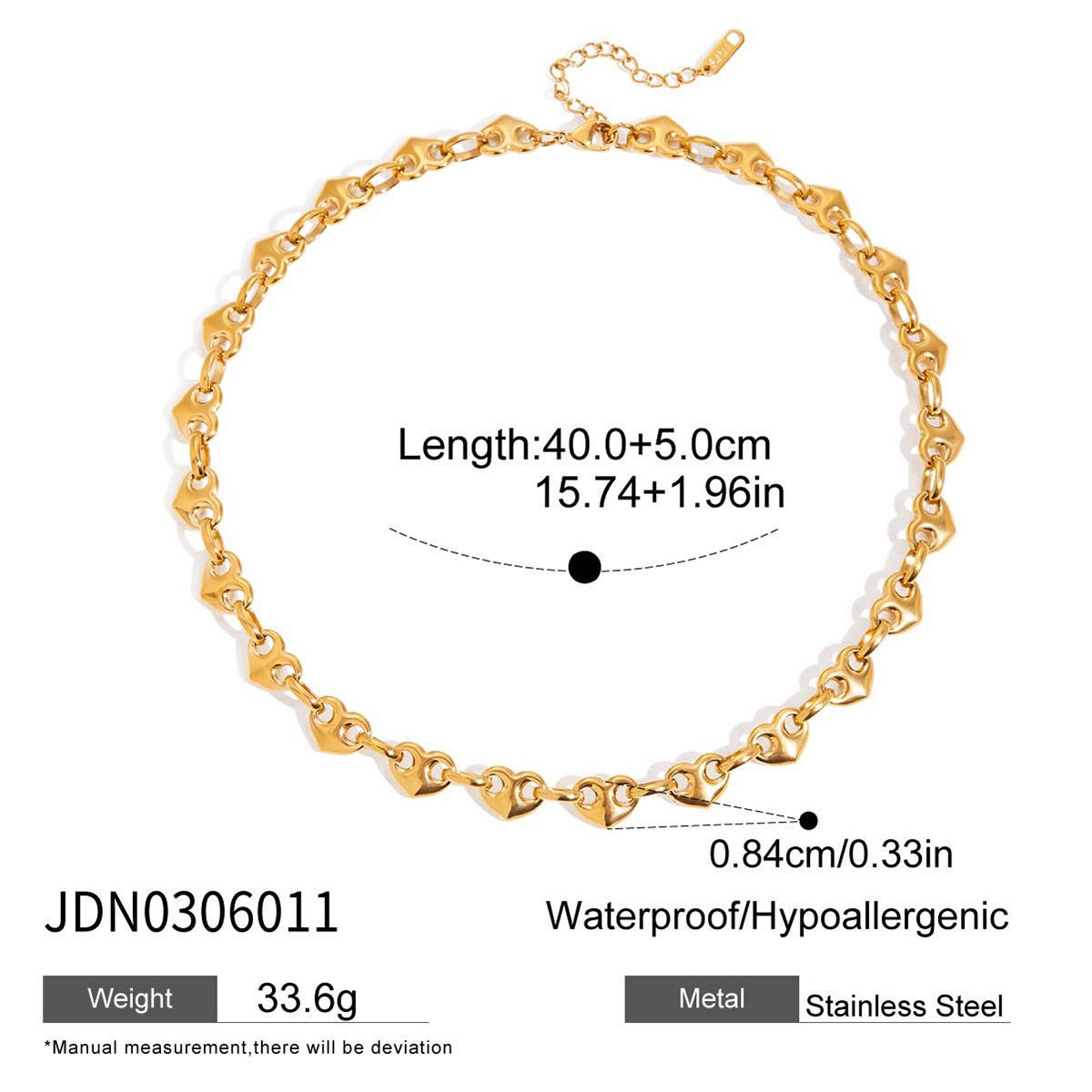 Golden heart chain set