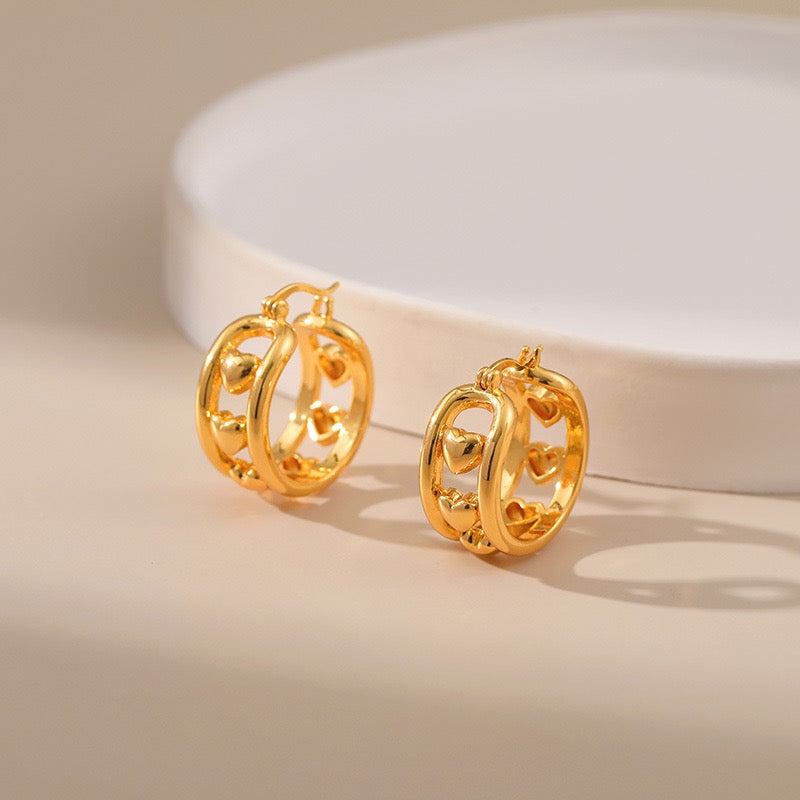 Hearty gold plated hoops