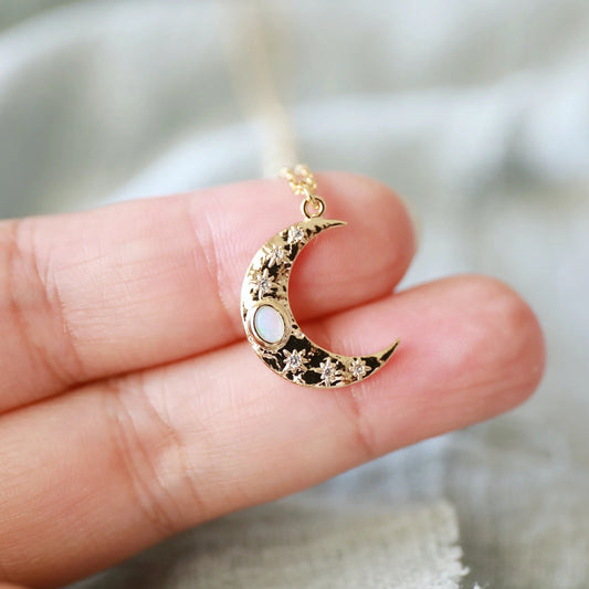 Moon stone necklace