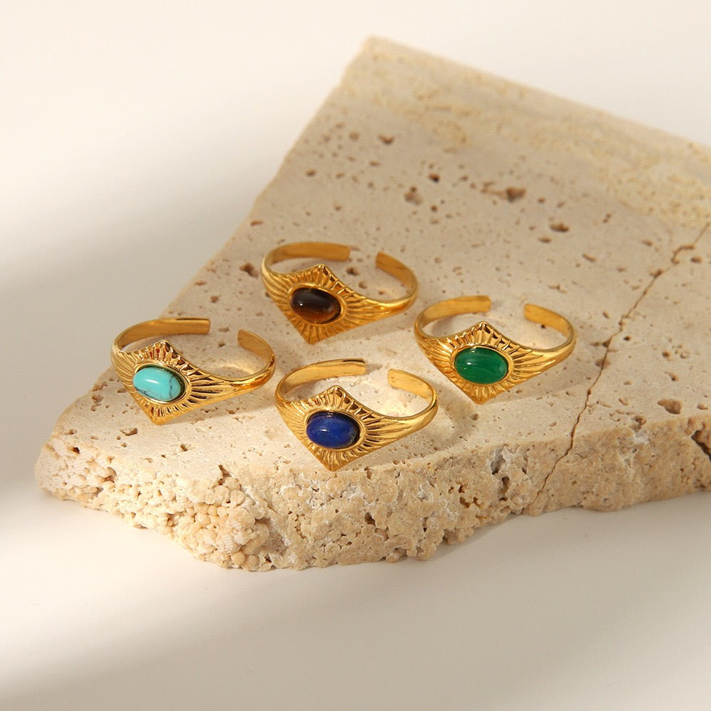 Natural stones rings