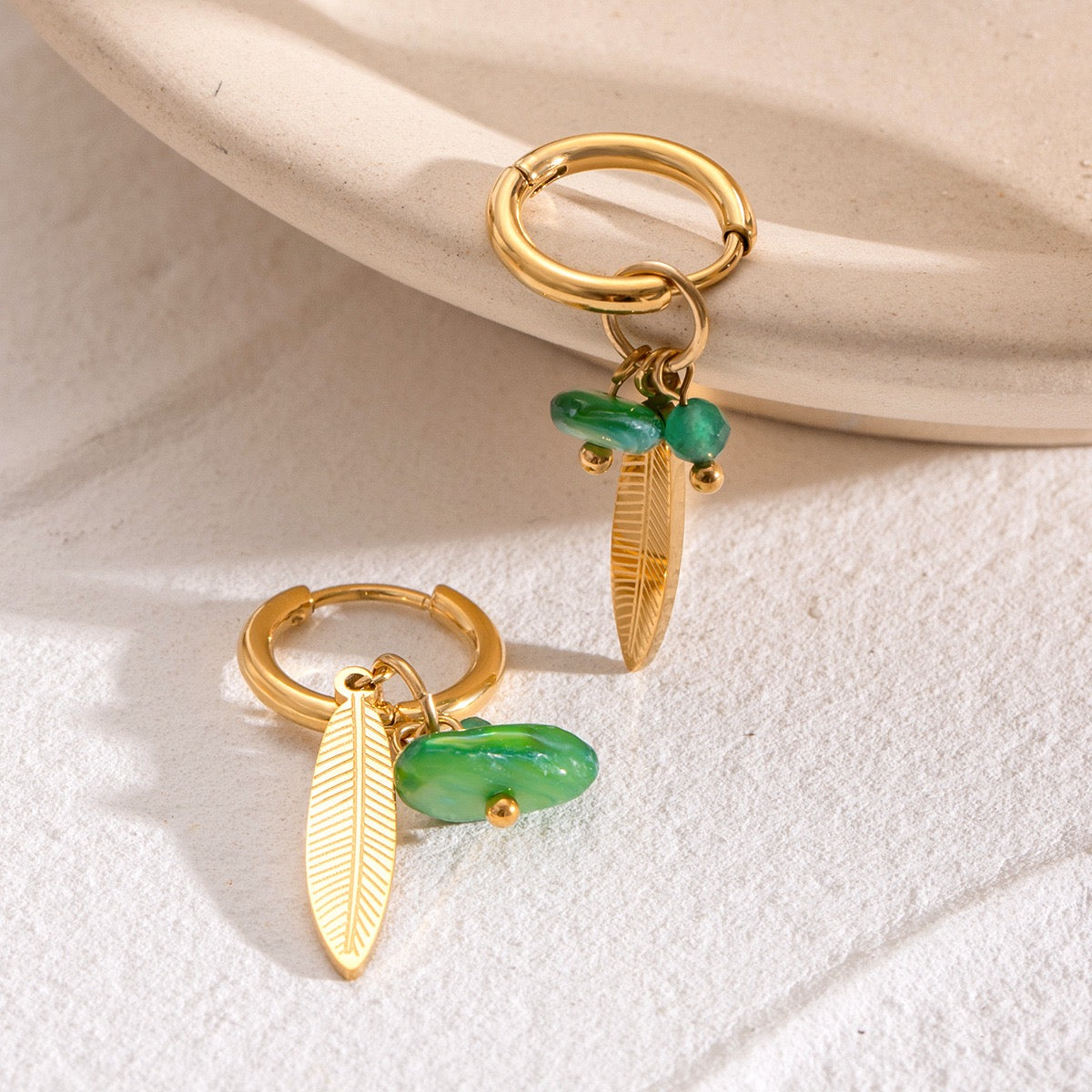 Green leaf hoops