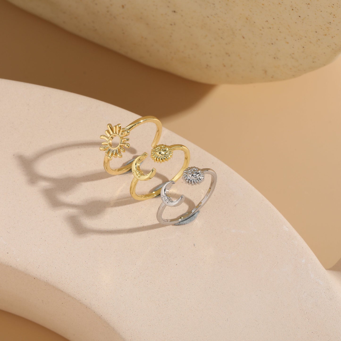 Sun and moon rings