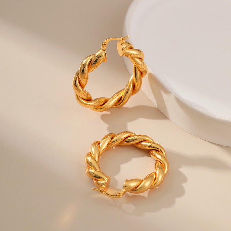 Gold plated hoops