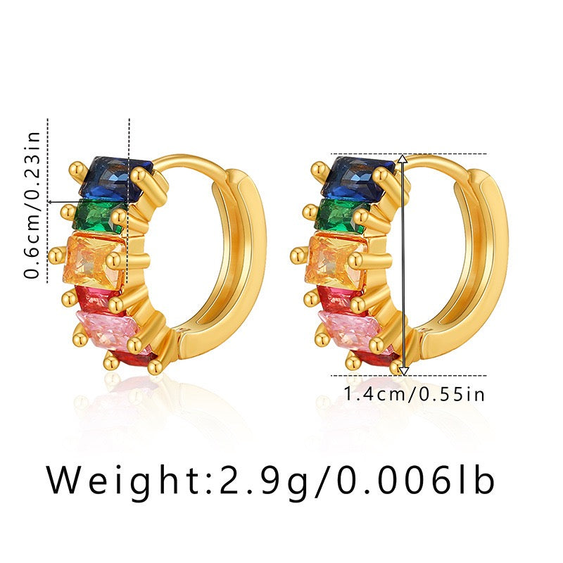 Colorful zircon hoops