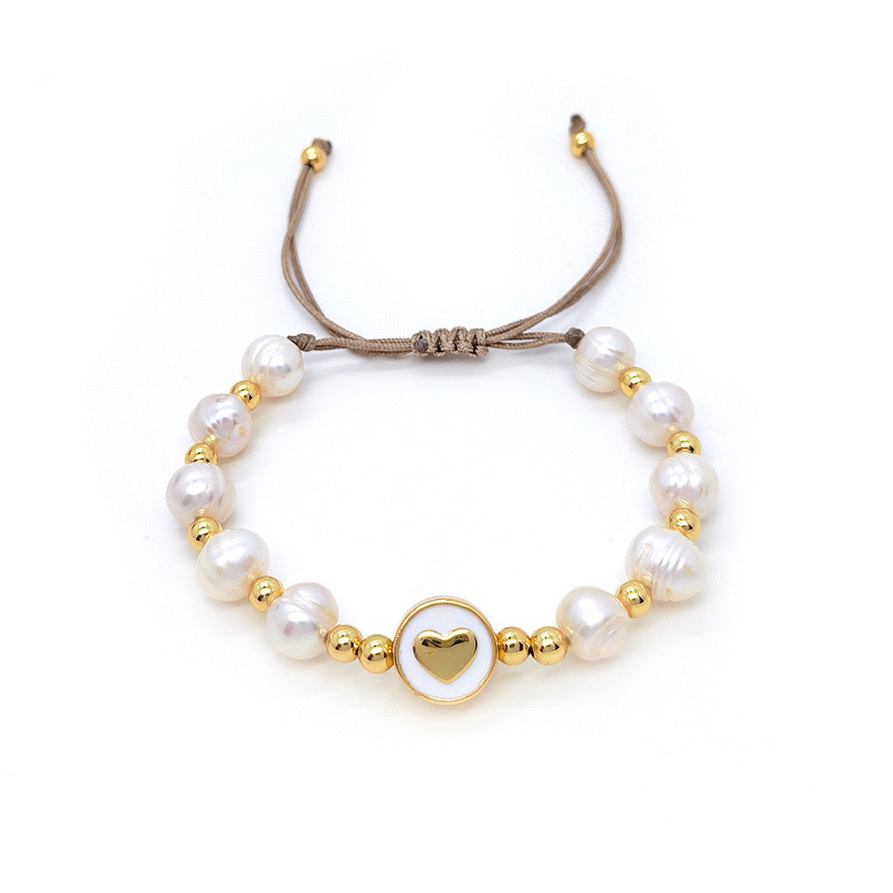 Handmade gold plated Freshwater pearls bracelet