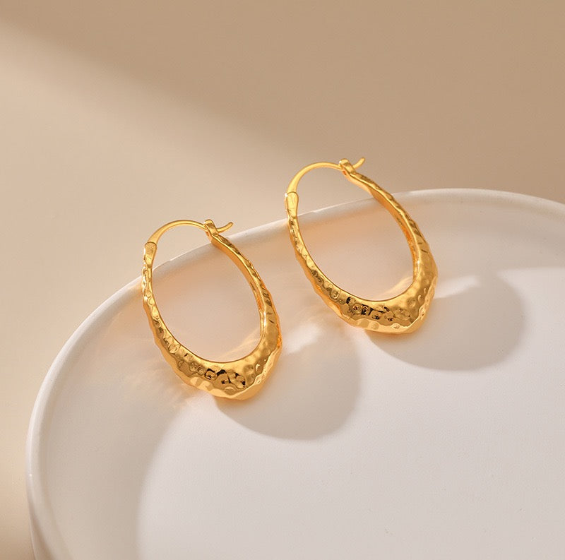 Lava melt gold plated hoops