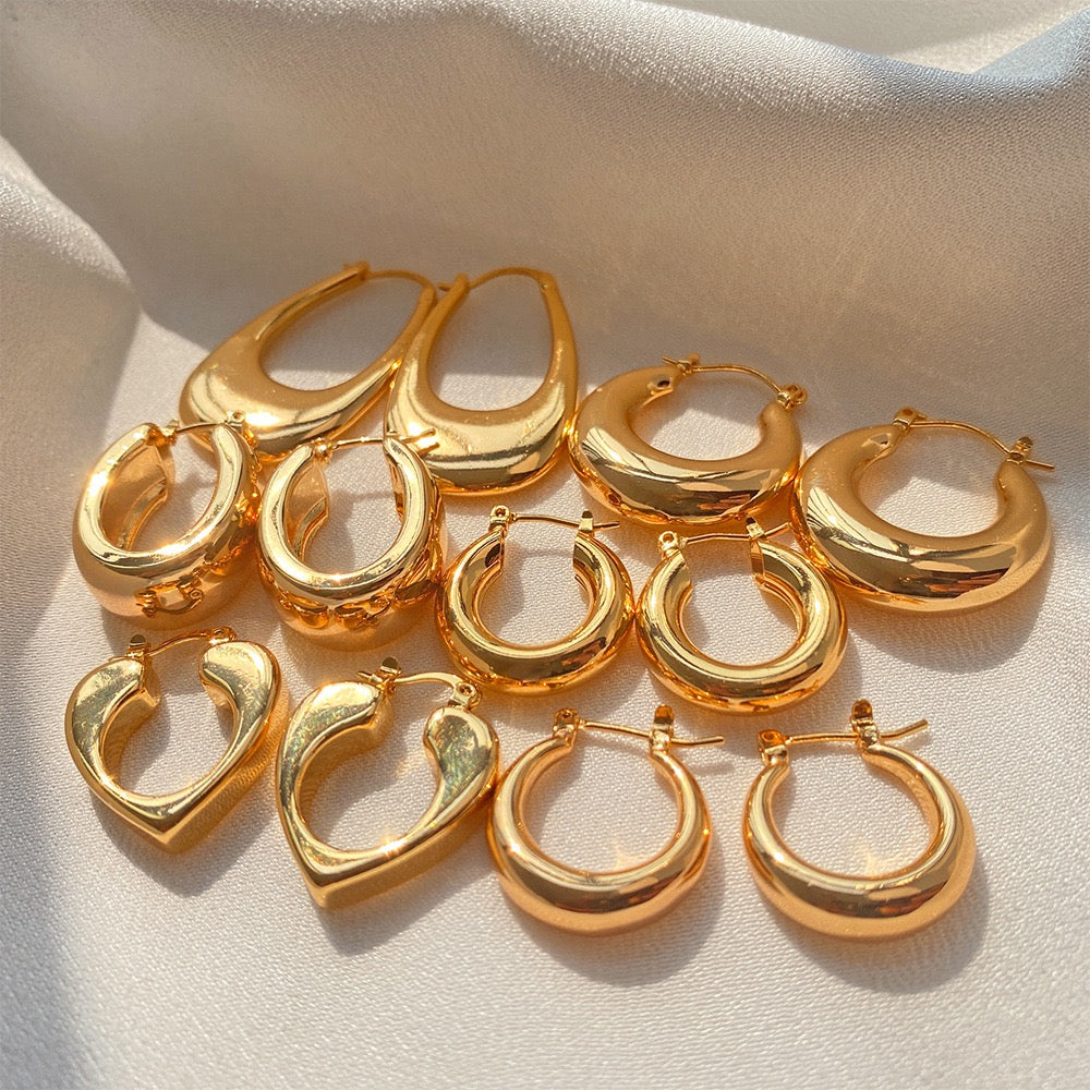 Gold plated hoops