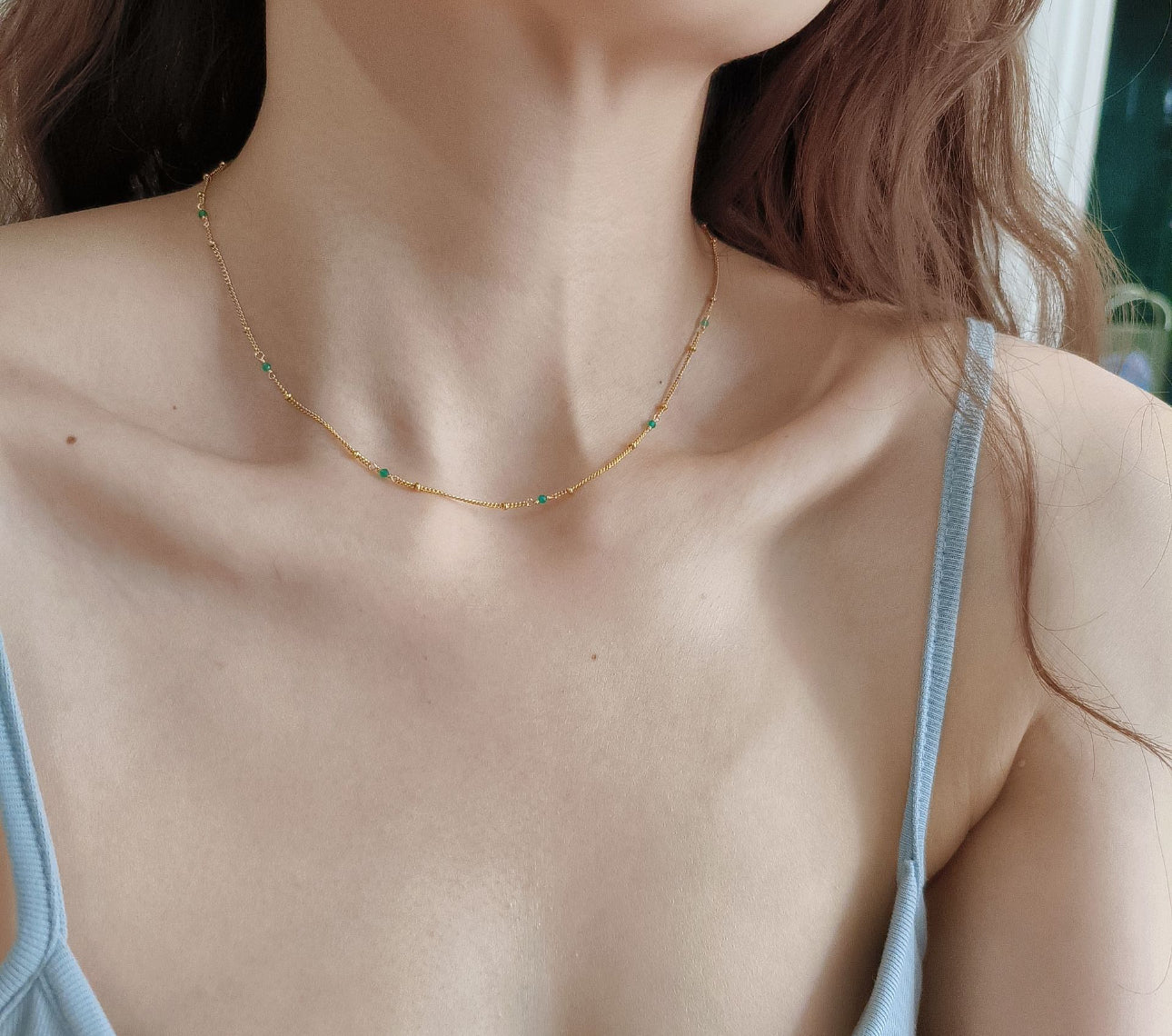 14k gold filled natural stone necklaces