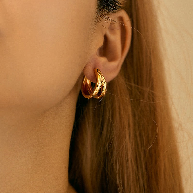 Gold plated hoops