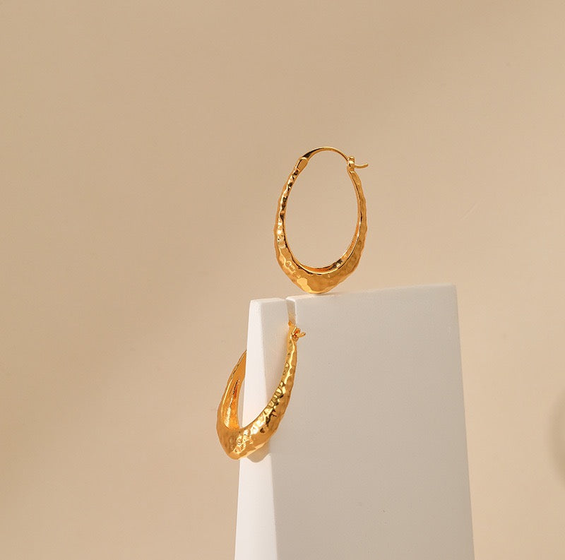 Lava melt gold plated hoops