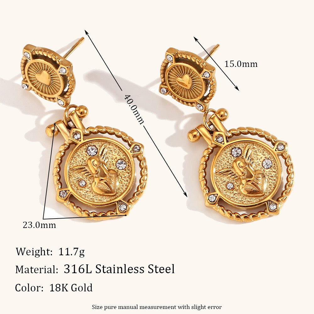 Time of angle earrings