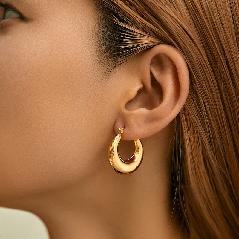 Gold plated hoops