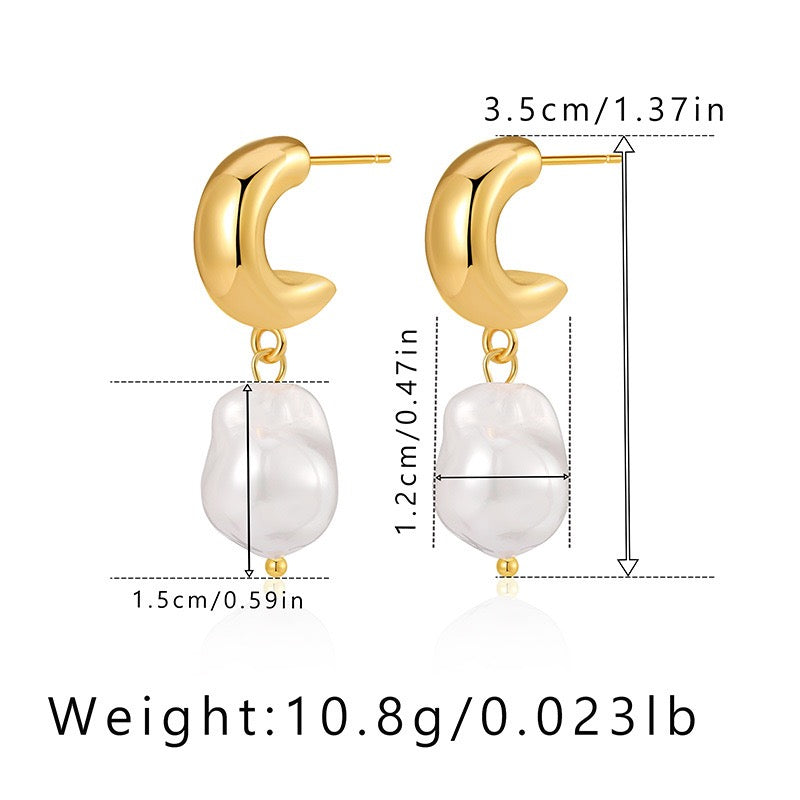 Artificial pearl earrings