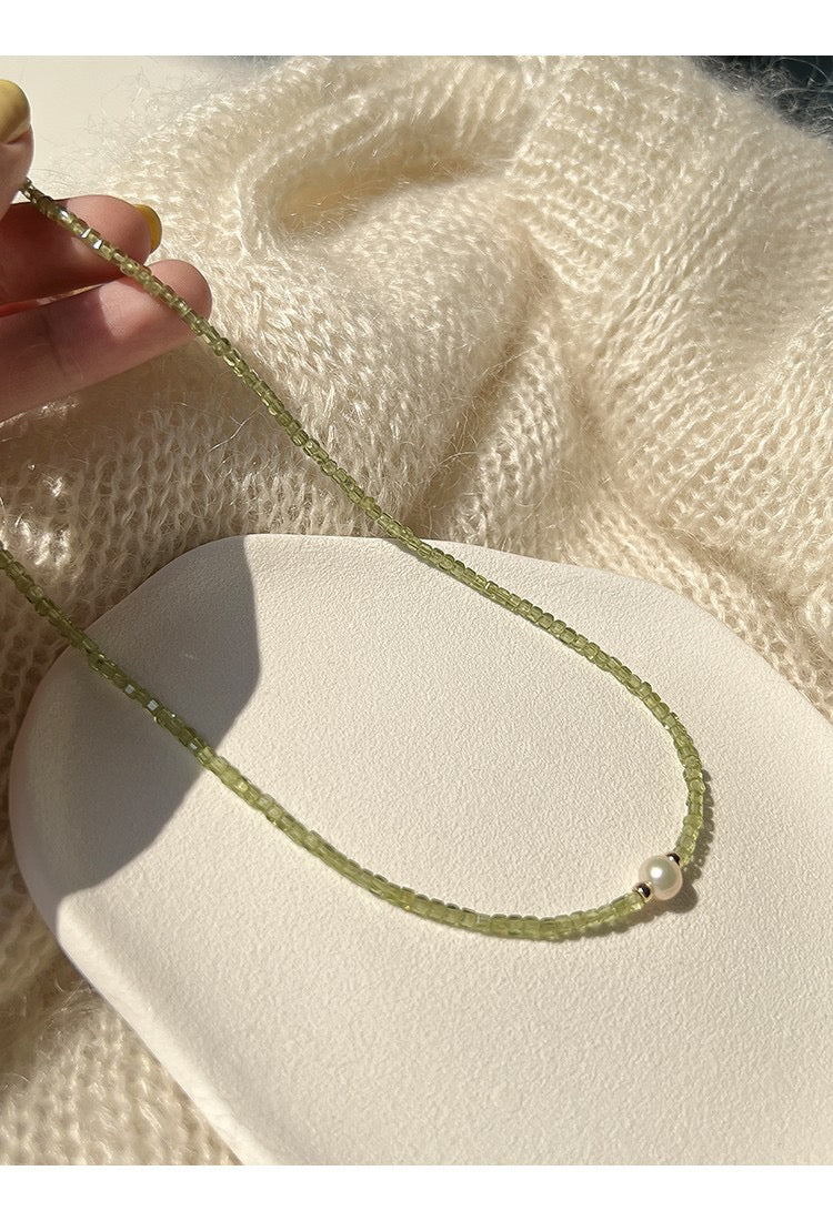 Olivine crystal necklace