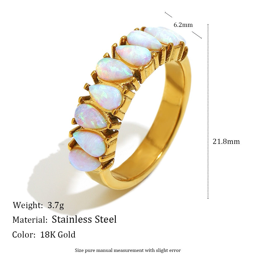 Opal band ring