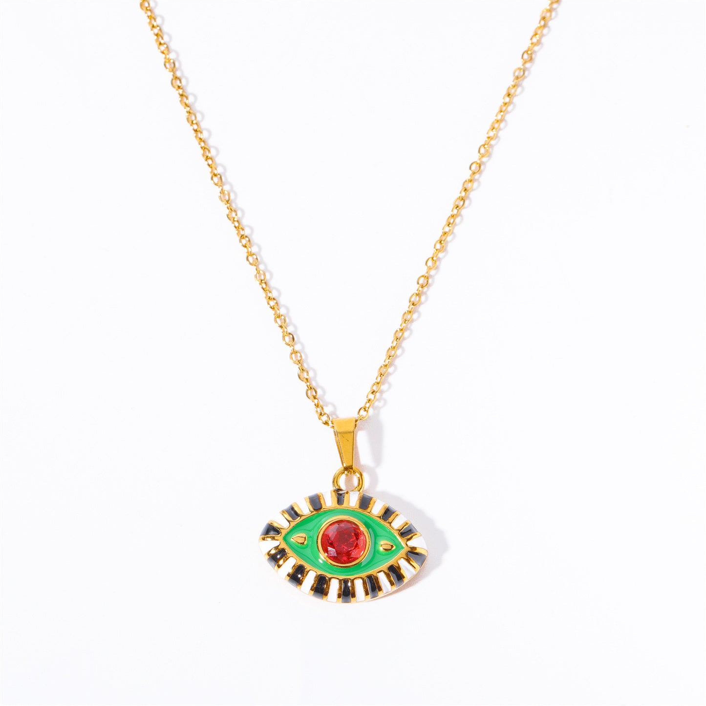 Evil eye zircon necklace