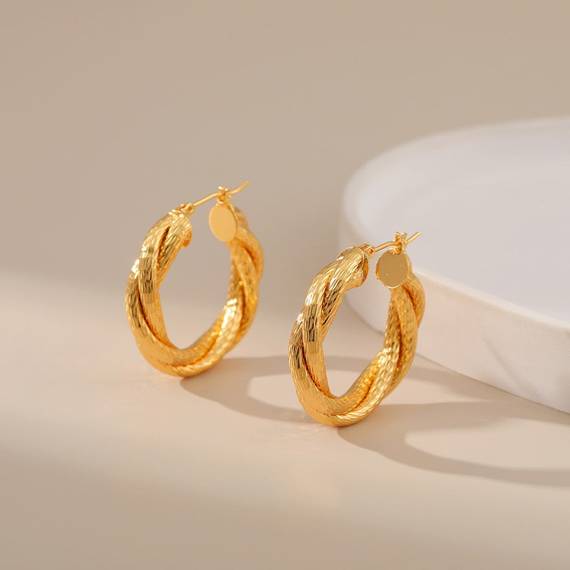 Gold plated hoops