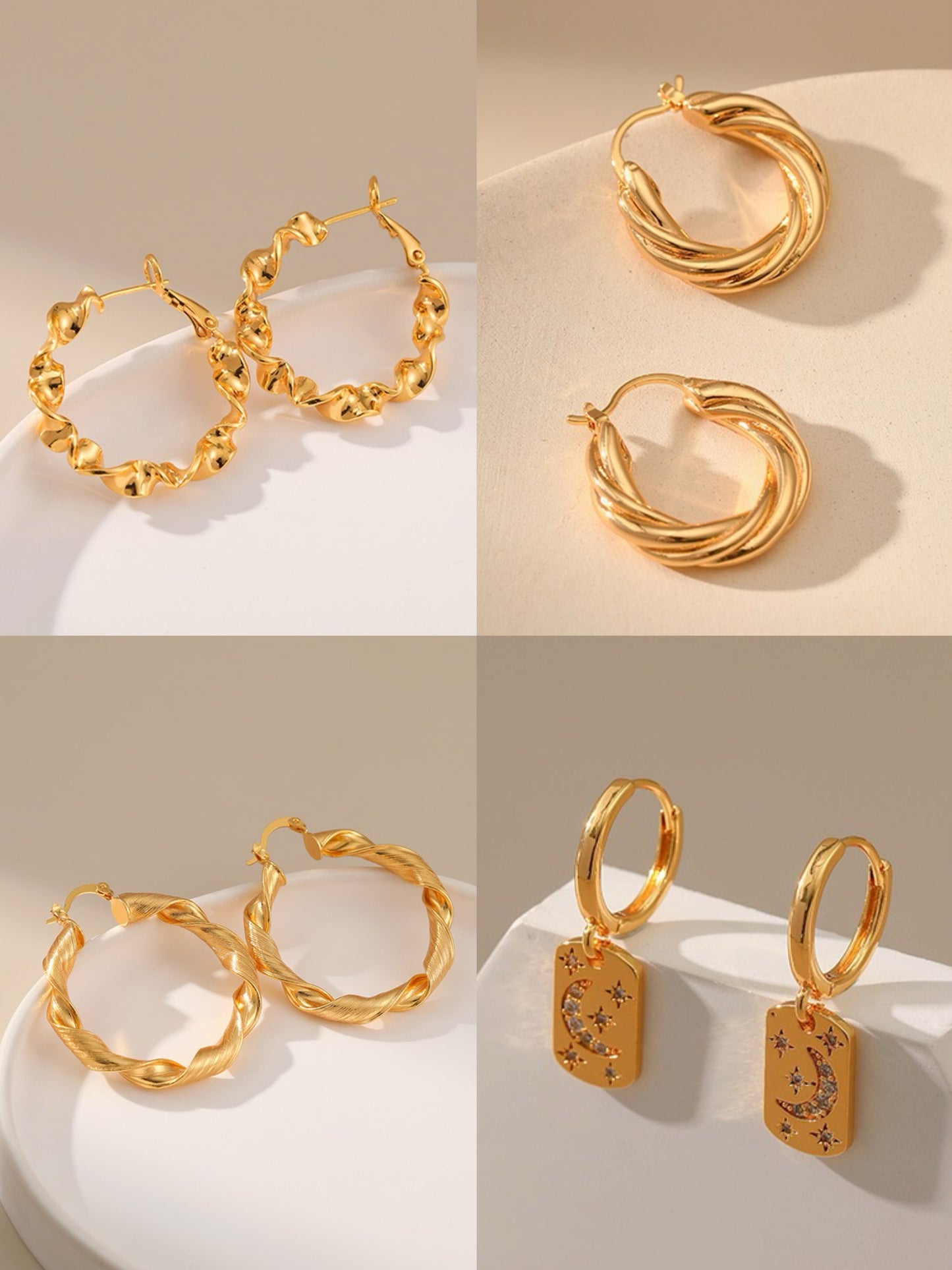 Gold plated hoops