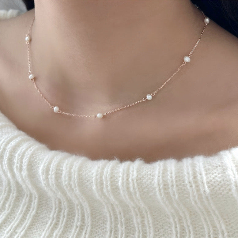 Freshwater pearls space necklace