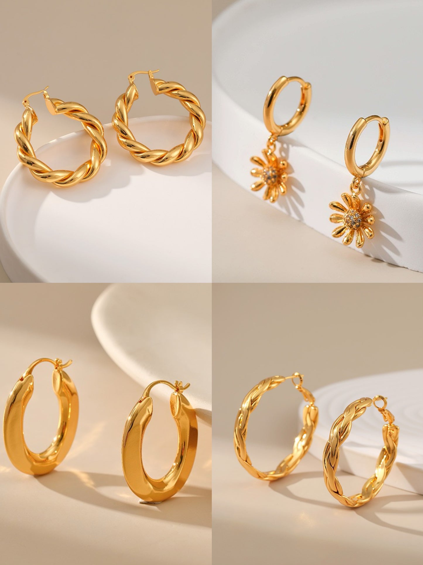 Gold plated hoops