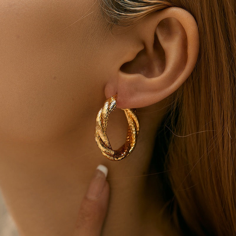 Gold plated hoops