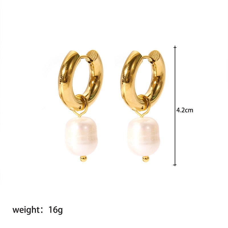 Classic pearl hoops