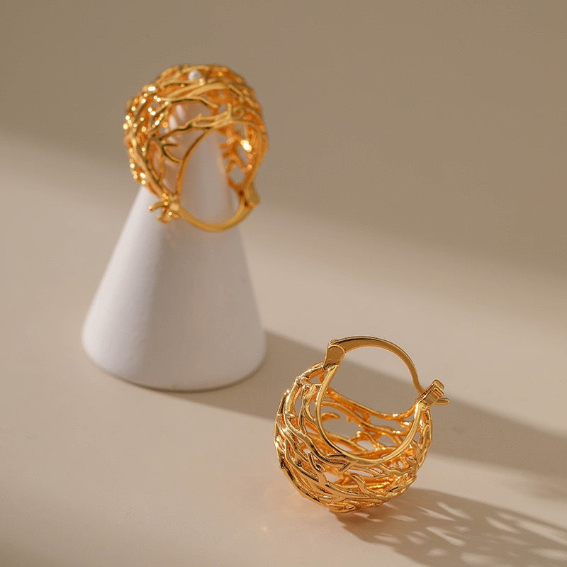 Gold plated hoops