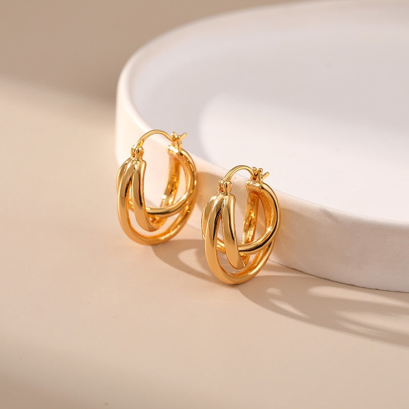 Gold plated hoops