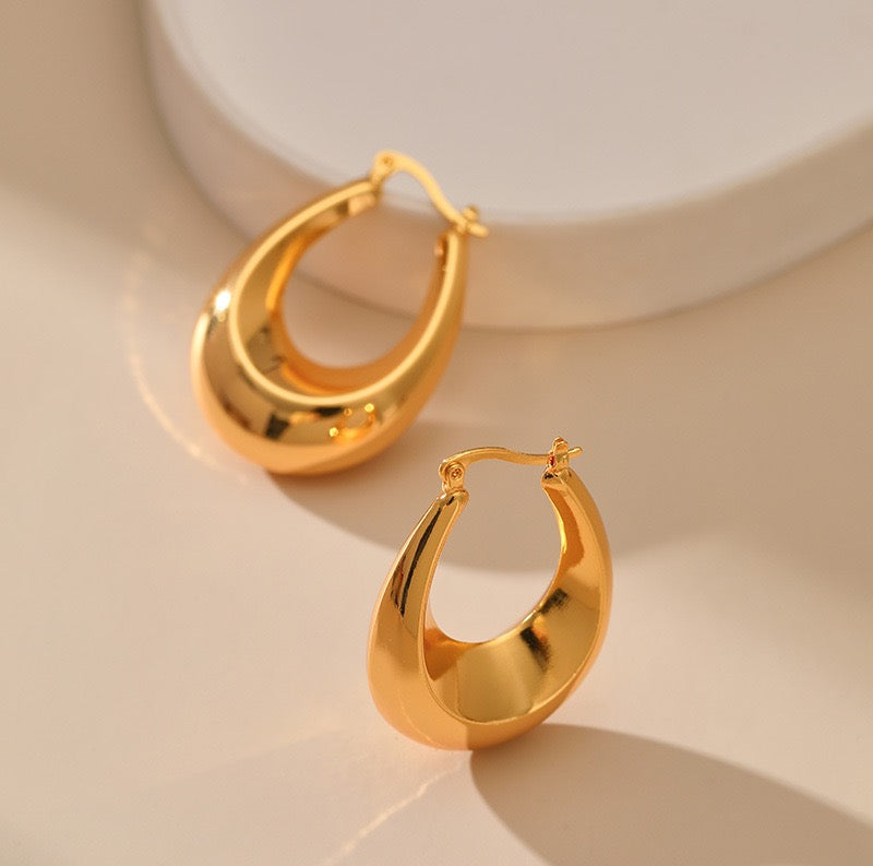 Gold plated hoops