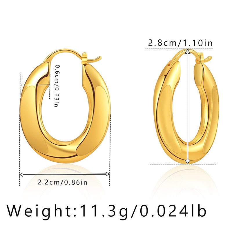 Gold plated hoops